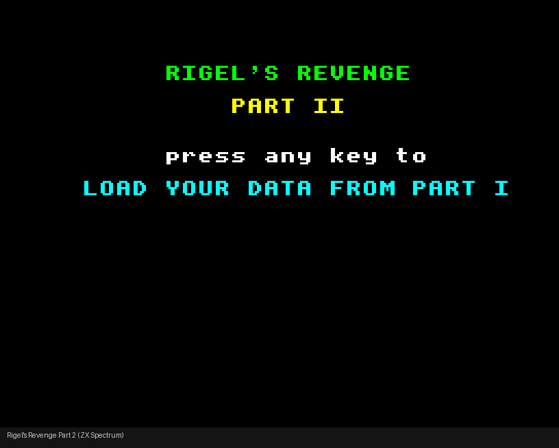 ZX Spectrum Part 2 title screen